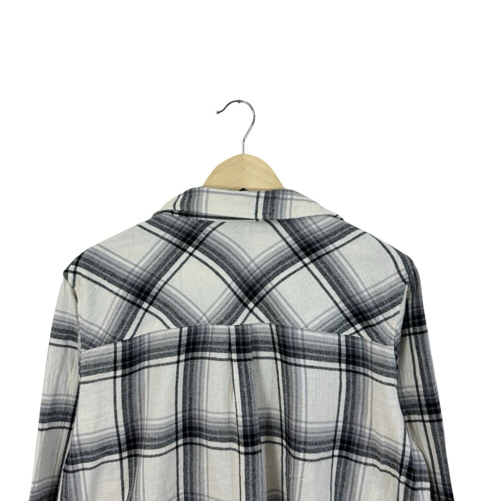 GAP Large Cotton Flannel Shirt Button Up Long Sleeve Plaid Womens READ - Picture 10 of 12